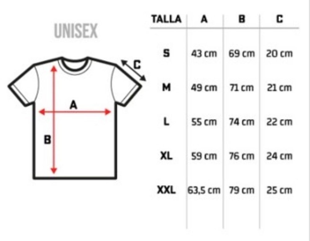 Guía de tallas · Unisex